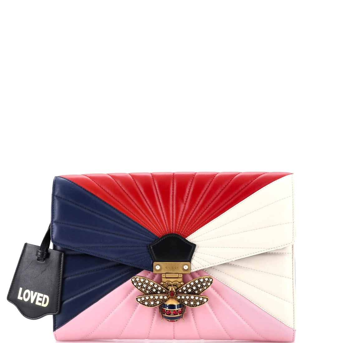 Gucci leather colorblock clutch by queen Margaret (1 of 8)