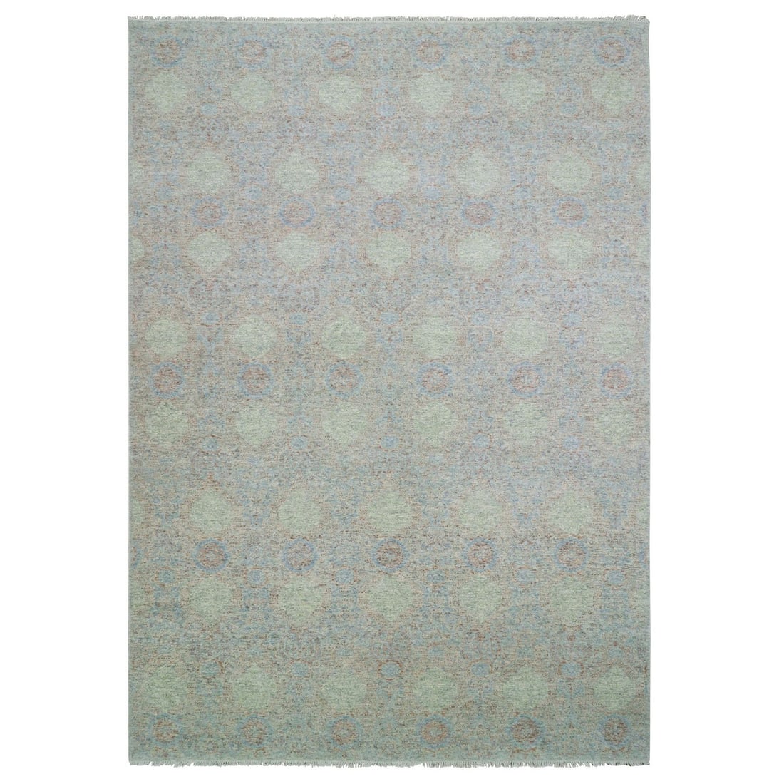 12'x17'4" Obscured and Subtle 100% Wool Hand Knotted Oriental Rug: 12'x17'4" Obscured and Subtle 100% Wool Hand Knotted Oriental Rug Experience the rich beauty of India in your home with this stunning 12'x17'4" hand-knotted wool rug, expertly woven from 100% natural