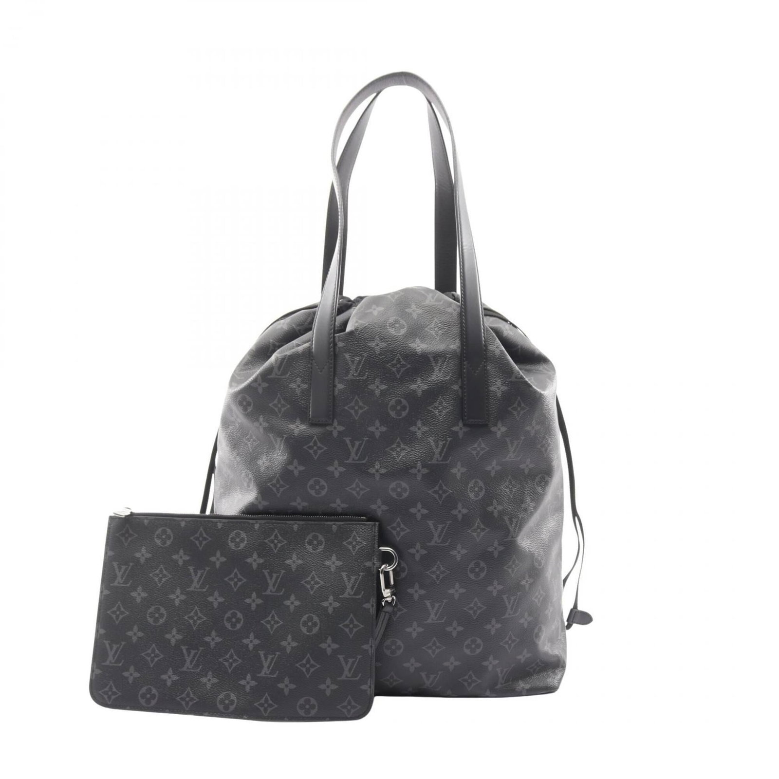 Louis Vuitton leather coated canvas tote bag: Louis Vuitton leather coated canvas tote bag A sleek and timeless Louis Vuitton tote bag, crafted from durable coated canvas and adorned with premium leather accents, boasts the iconic Monogram