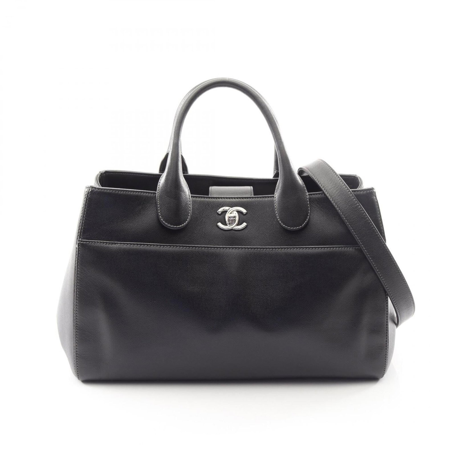 Chanel Handbag, Tote Bag Grained Calfskin: Chanel Handbag, Tote Bag Grained Calfskin A sleek and sophisticated Chanel tote bag, crafted from rich grained calfskin, adds a touch of timeless elegance to any outfit. With its classic design and ve