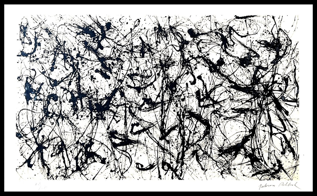 Jackson Pollock is a numbered action painting by Eduardo Chillida. (1 of 12)