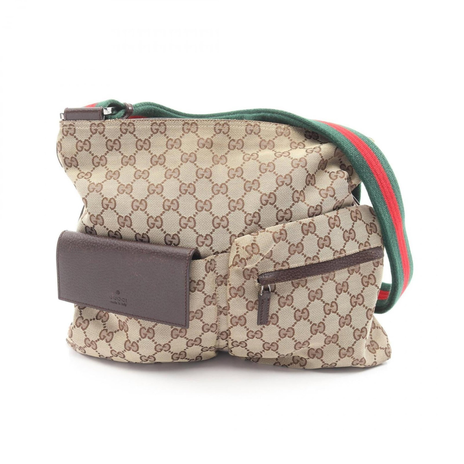 Gucci leather canvas shoulder bag: Gucci leather canvas shoulder bag A stylish and versatile Gucci canvas leather shoulder bag, perfect for adding a touch of luxury to any outfit. With its classic design, spacious interior, and iconic