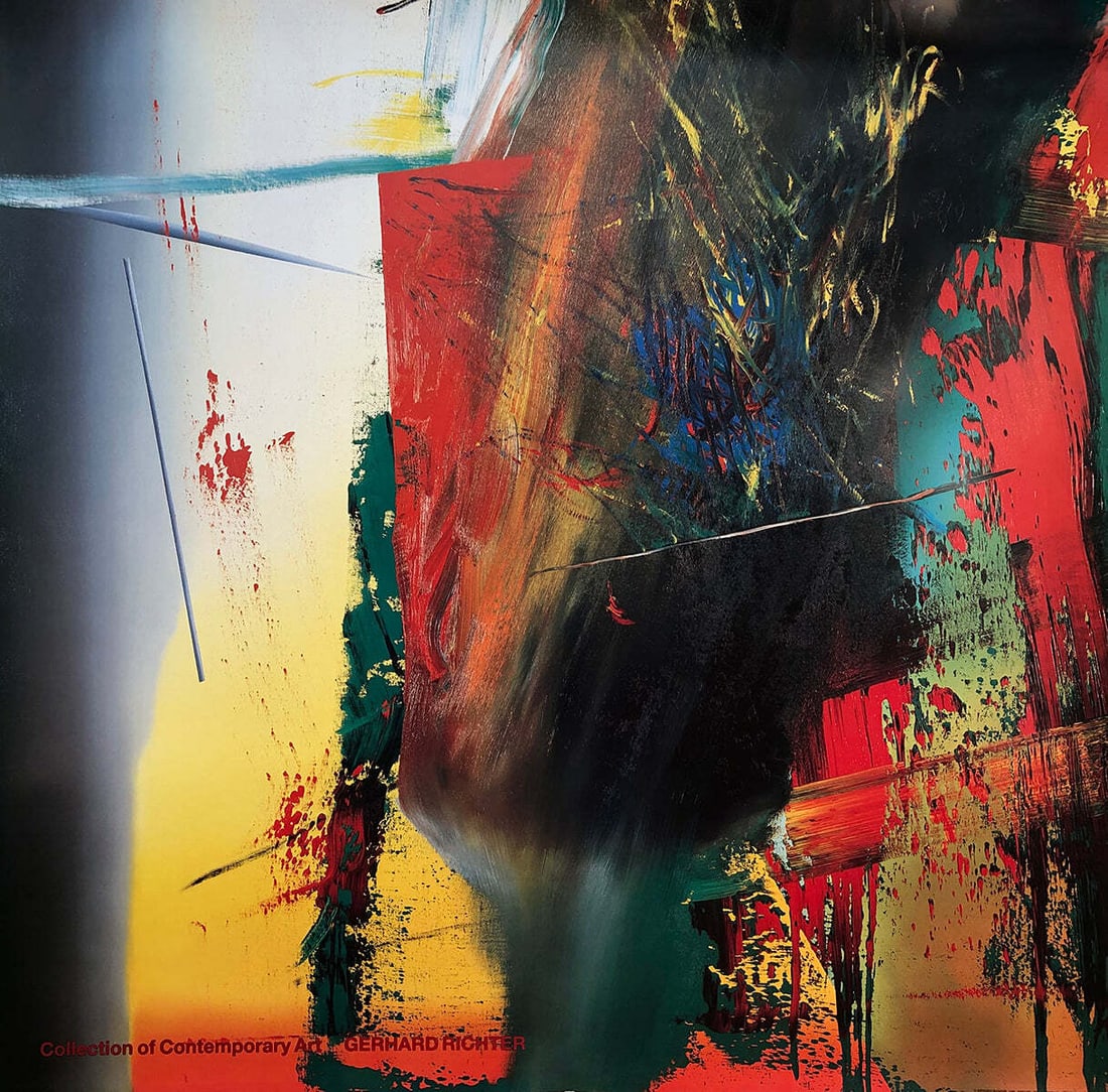 GERHARD RICHTER DG 46" x 46" Poster 1991 Contemporary Green Yellow Red Multic (1 of 4)