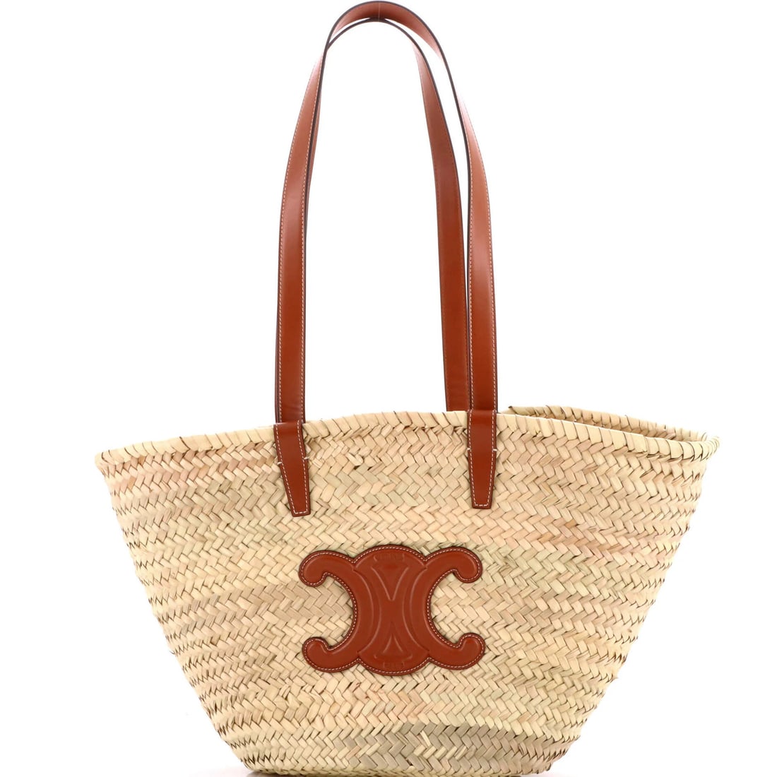 Celine leather medium raffia basket shoulder bag (1 of 8)