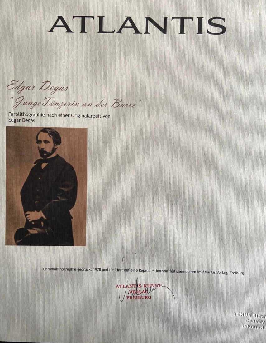 Edgar Degas numbered lithograph - 7