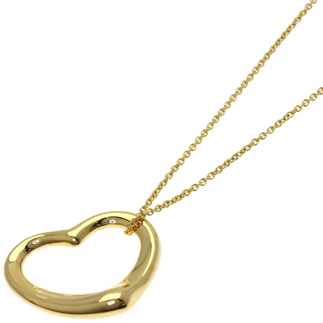 Tiffany and Co open heart necklace of gold yellow.: Tiffany and Co open heart necklace of gold yellow. Elegance and sophistication come together in this stunning Tiffany & Co open heart necklace, crafted from 18k K18 yellow gold that shines with a