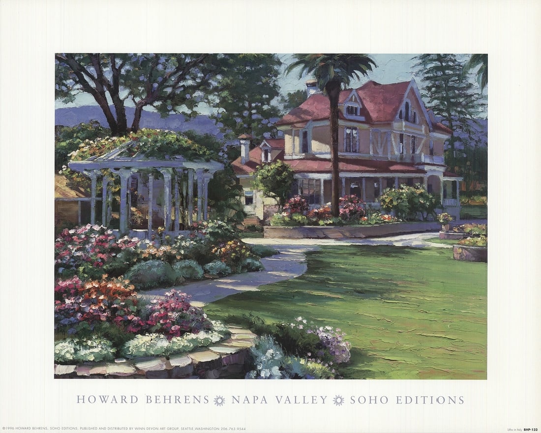 Howard Behrens Napa Valley contemporary multico lithograph offset 16" x 20". (1 of 1)