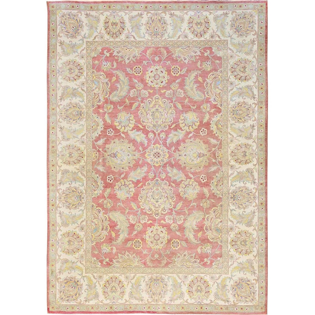 10'x14'5" Rouge Pink Vintage Rajasthan Washed 100% Wool Hand Knotted Rug (1 of 12)