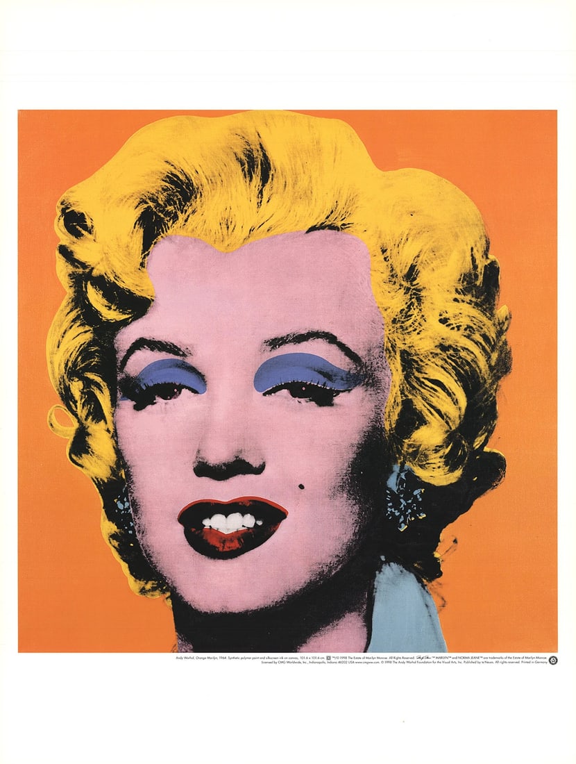 ANDY WARHOL Marilyn Orange Shot on White Background 31.5" x 23.5" Poster 1998 P (1 of 1)