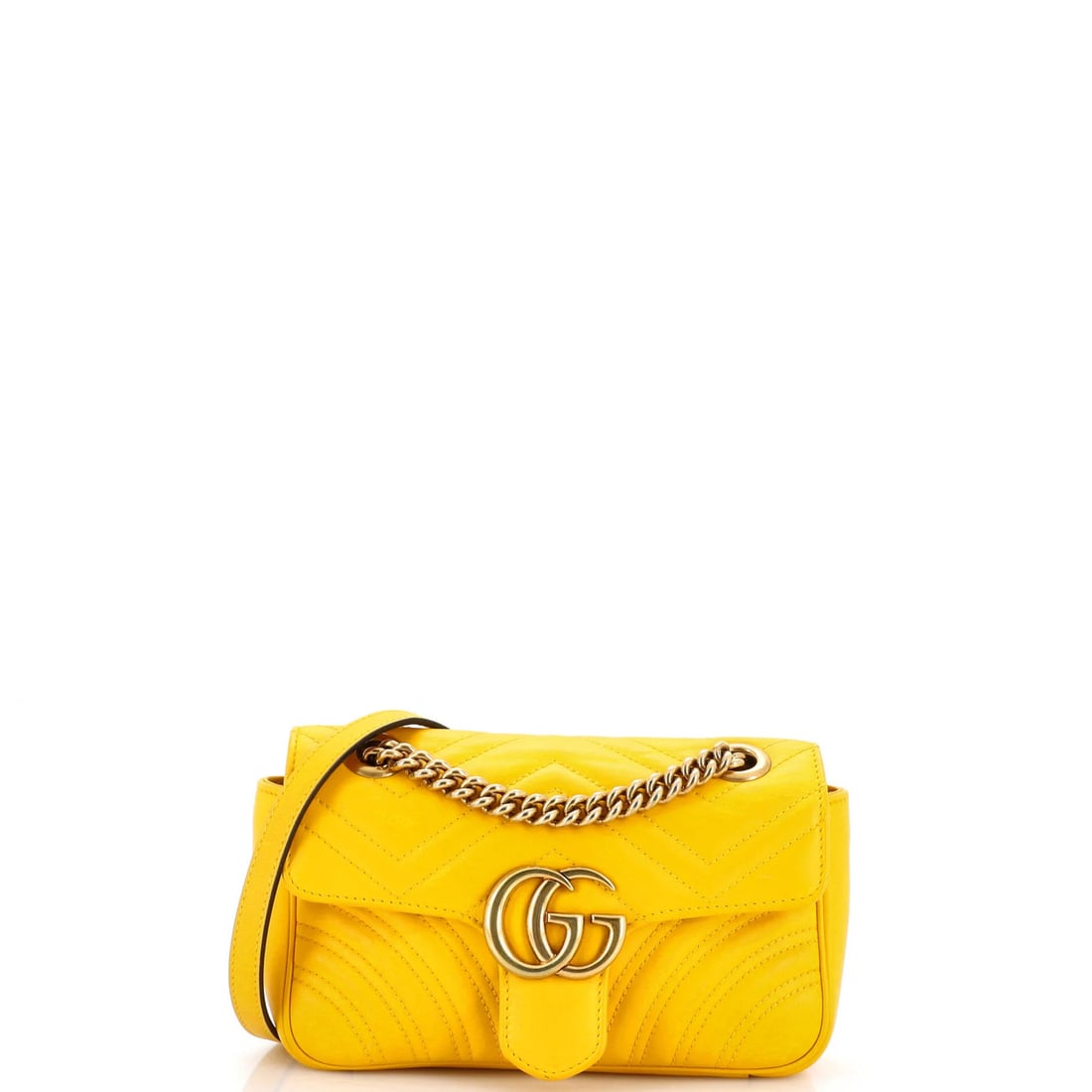 Gucci GG Marmont Flap Bag Matelasse Leather Mini: Gucci GG Marmont Flap Bag Matelasse Leather Mini The Gucci GG Marmont Flap Bag Matelasse Leather Mini is a vibrant and stylish mini cross-body bag that showcases the iconic GG Marmont design in sunny