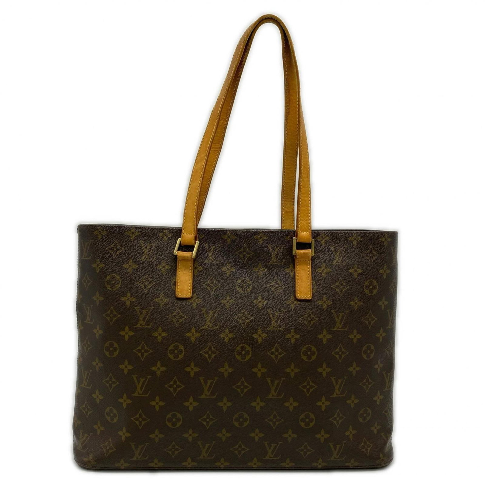 Louis Vuitton Coated Canvas Leather Handbag: Louis Vuitton Coated Canvas Leather Handbag A timeless piece from the iconic Louis Vuitton brand, this brown coated canvas leather handbag boasts a classic design with a durable zipper closure and