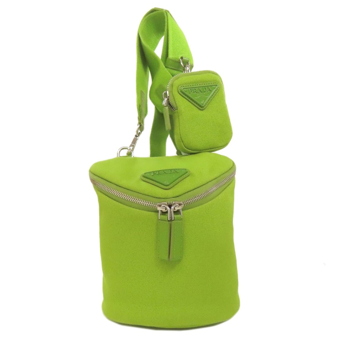 PRADA is a canvas shoulder bag with a logo.: PRADA is a canvas shoulder bag with a logo. A stylish and timeless piece, this PRADA canvas shoulder bag boasts a classic logo detail that adds an air of sophistication to any outfit. Crafted from