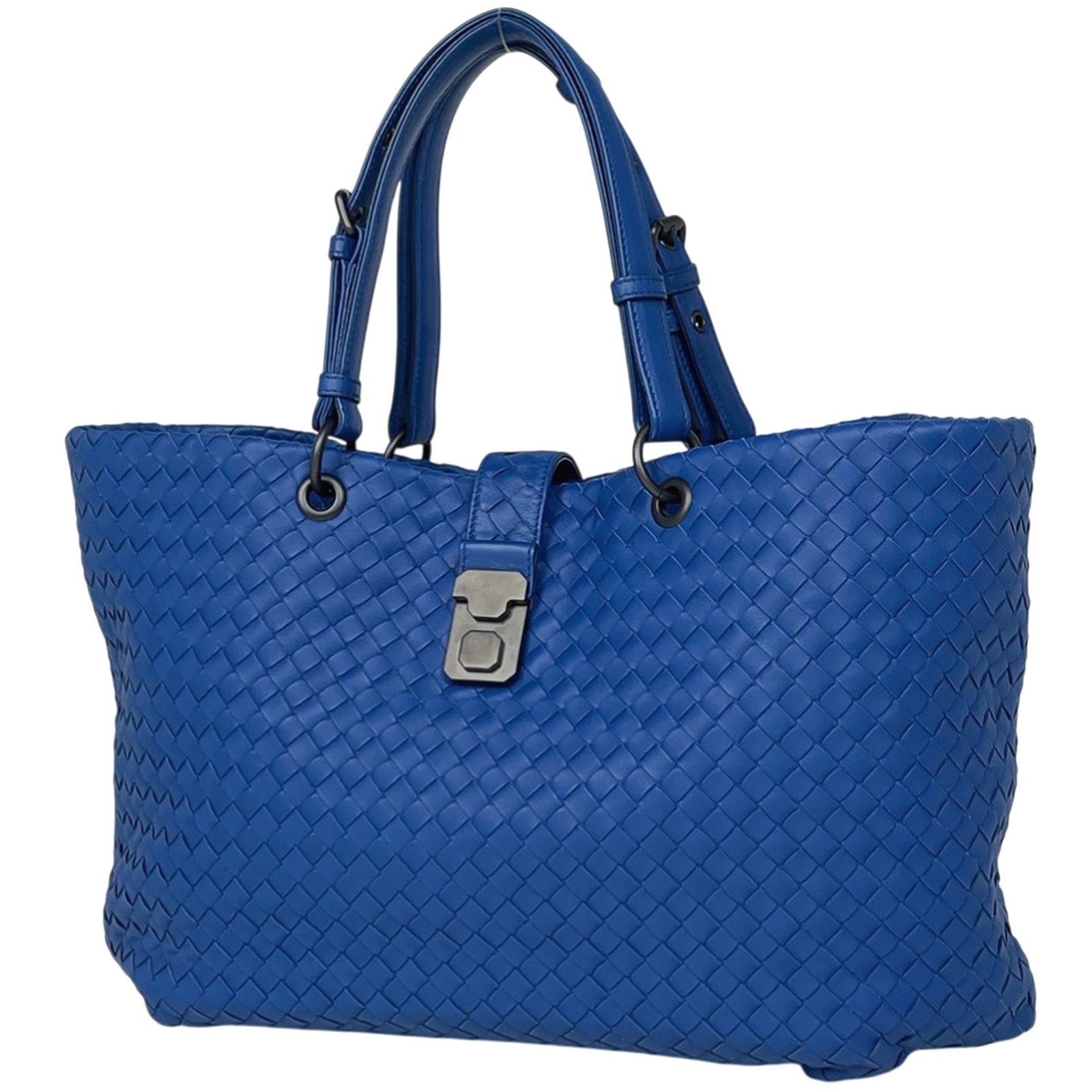 Bottega Veneta leather tote bag: Bottega Veneta leather tote bag A timeless Bottega Veneta tote in rich blue leather, perfect for adding an air of sophistication to your daily routine. With its classic design and premium materials,