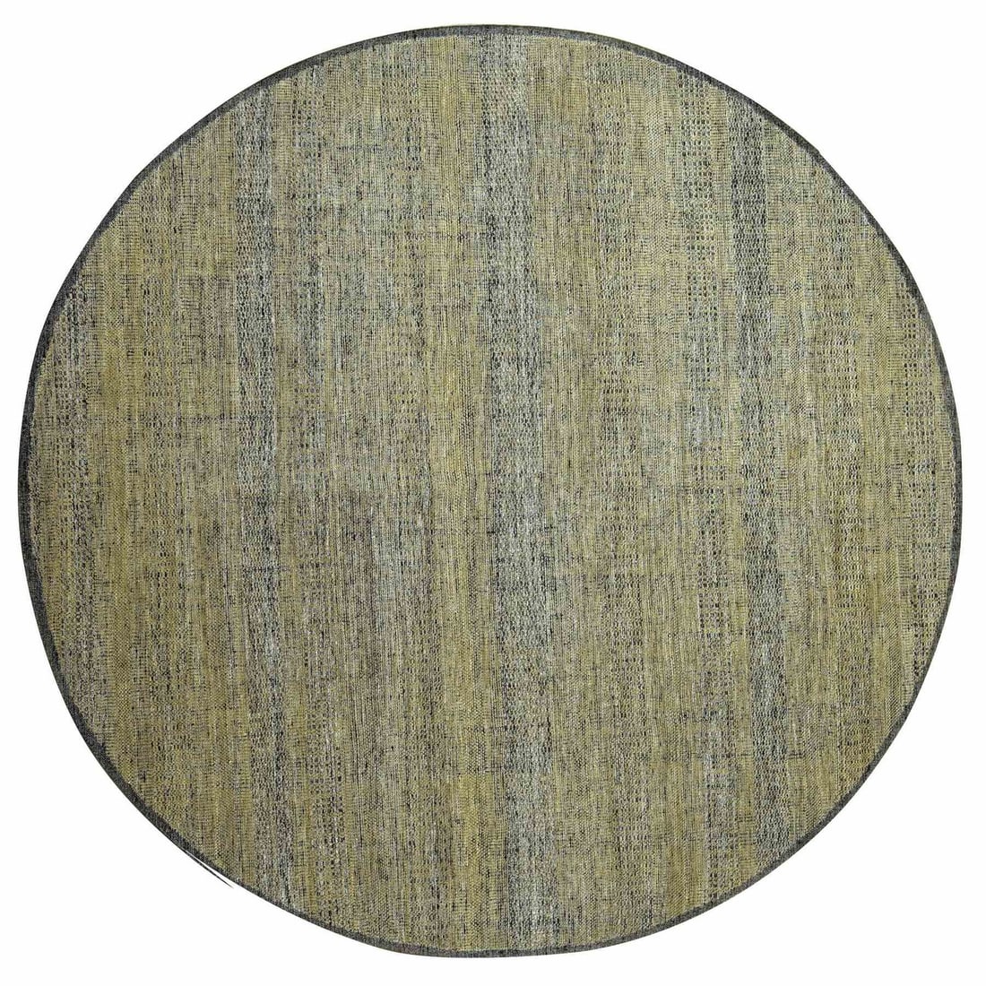 12'x12' Brown Hand Knotted Rug Pure Wool Oxidized Grass Design Round: 12'x12' Brown Hand Knotted Rug Pure Wool Oxidized Grass Design Round Experience the timeless beauty of traditional Indian craftsmanship in this stunning 12'x12' hand-knotted rug, expertly woven from