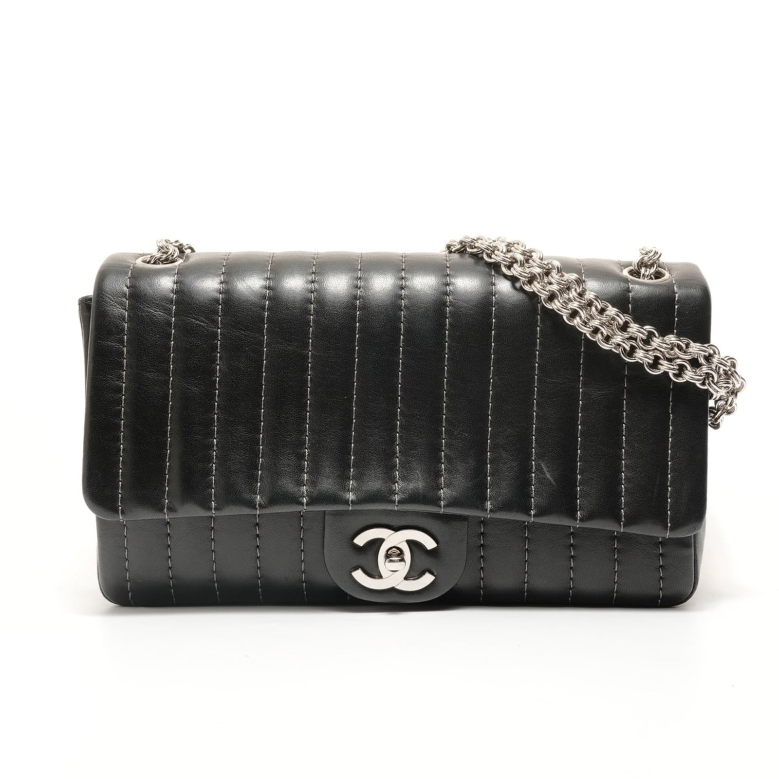 Chanel is a shoulder bag: Chanel is a shoulder bag Elevate your style with the timeless elegance of Chanel, a classic shoulder bag in sleek black leather. With its silver hardware and adjustable strap, this versatile tote is