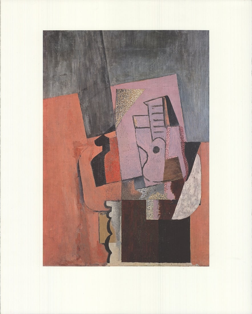 PABLO PICASSO La Guitare 19.75" x 15.75" Offset Lithograph 1990 Cubism (1 of 4)