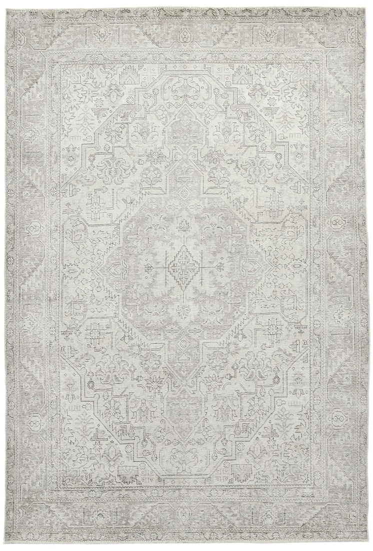 Oriental carpet handmade traditional rug 6x9 ft floral muted vintage distressed carpet (1 of 14)