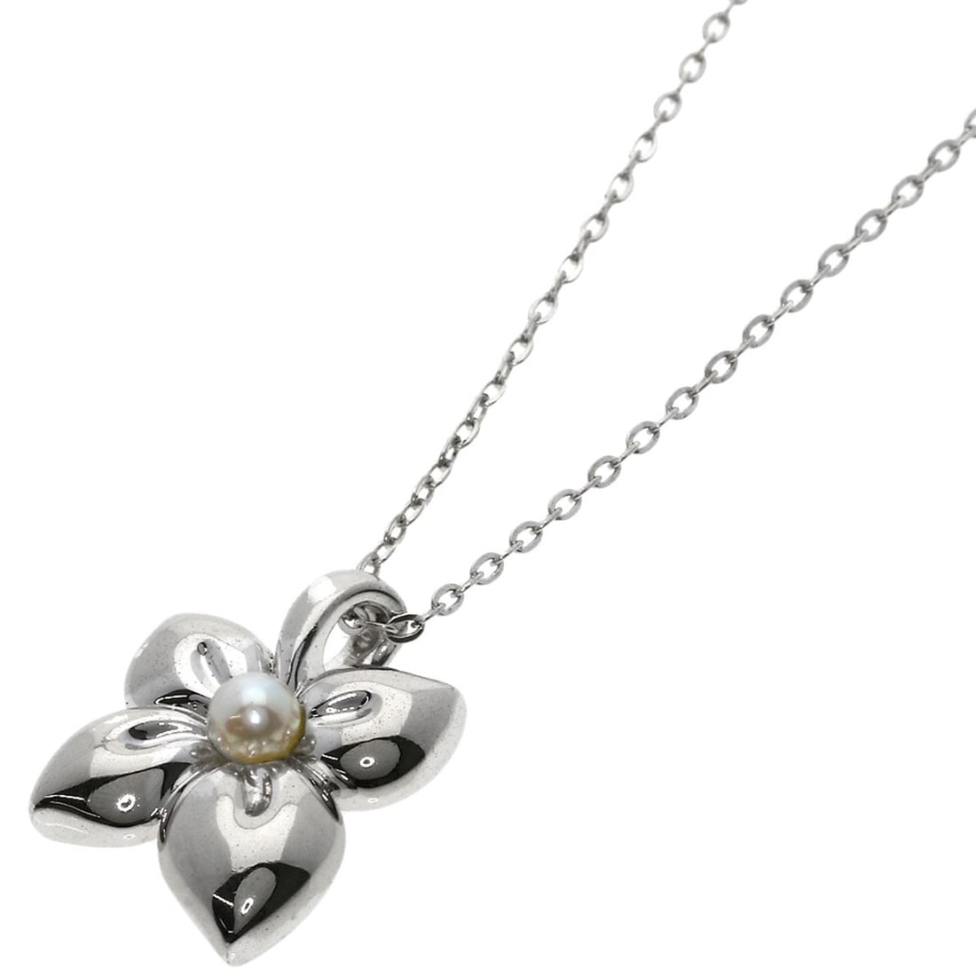 Silver Mikimoto Pearl Necklace: Silver Mikimoto Pearl Necklace Elevate your elegance with the exquisite MIKIMOTO Silver Mikimoto Pearl Necklace, crafted in Japan from high-quality silver metal and adorned with luminous Mikimoto