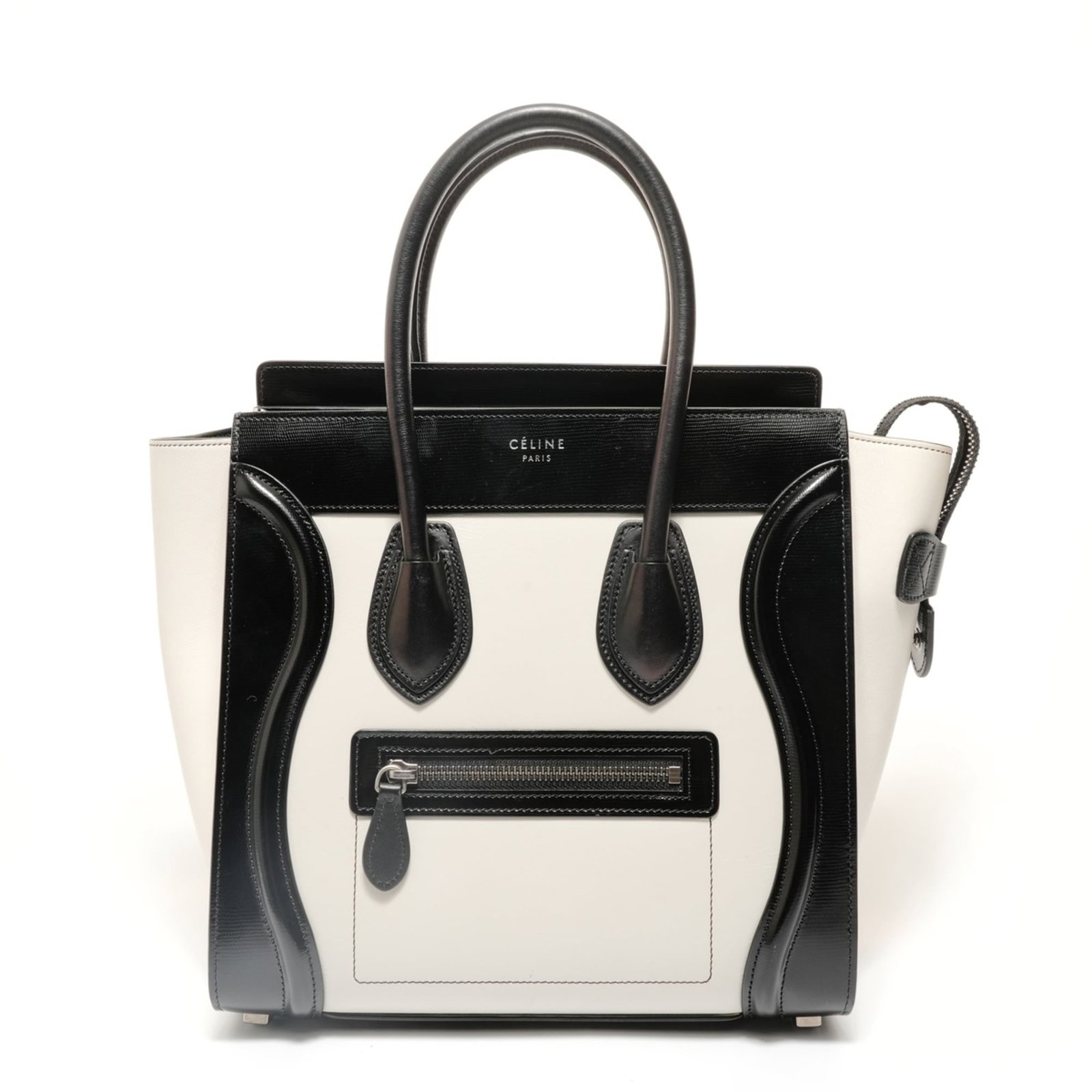Celine leather handbag: Celine leather handbag A pristine white Celine leather handbag, boasting classic clean lines and timeless sophistication, is now available for the discerning buyer. With its spacious interior and