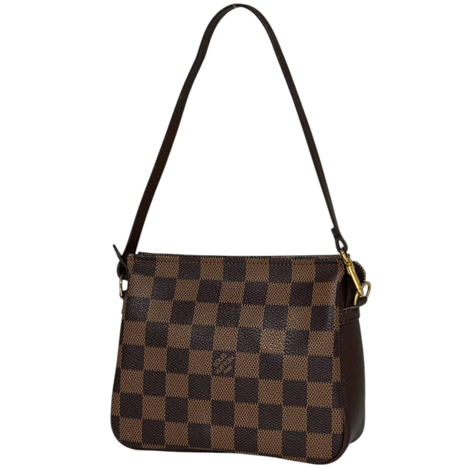 Louis Vuitton pouch: Louis Vuitton pouch A timeless piece from the iconic Louis Vuitton brand, this brown Damier canvas pouch boasts classic elegance with its signature monogram pattern and sturdy design. With its