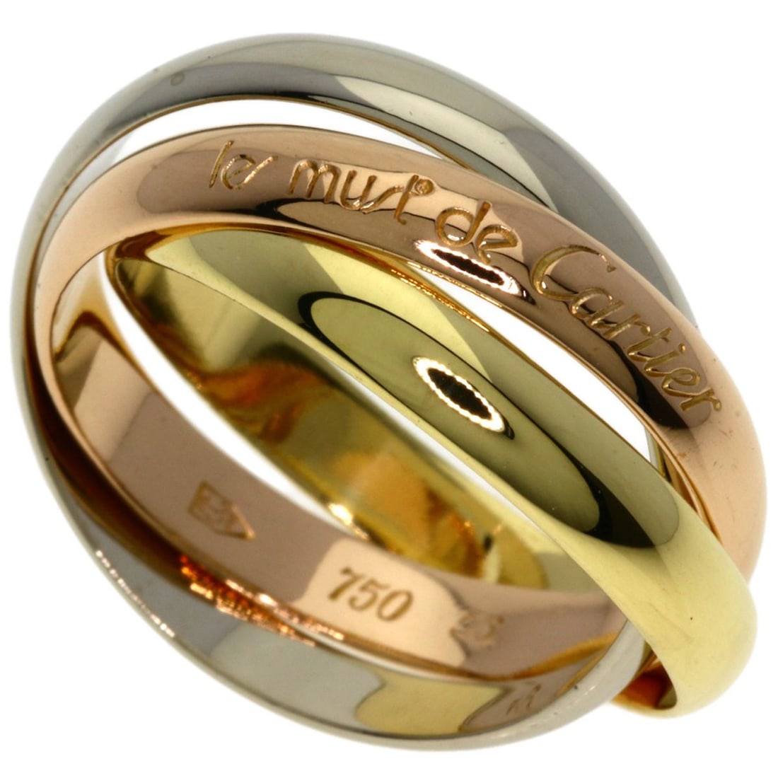 CARTIER Trinity #56 Ring K18 Yellow Gold K18 White Gold: CARTIER Trinity #56 Ring K18 Yellow Gold K18 White Gold A stunning piece of French elegance, the CARTIER Trinity #56 Ring boasts sleek lines and timeless sophistication in 18k yellow gold, crafted wit