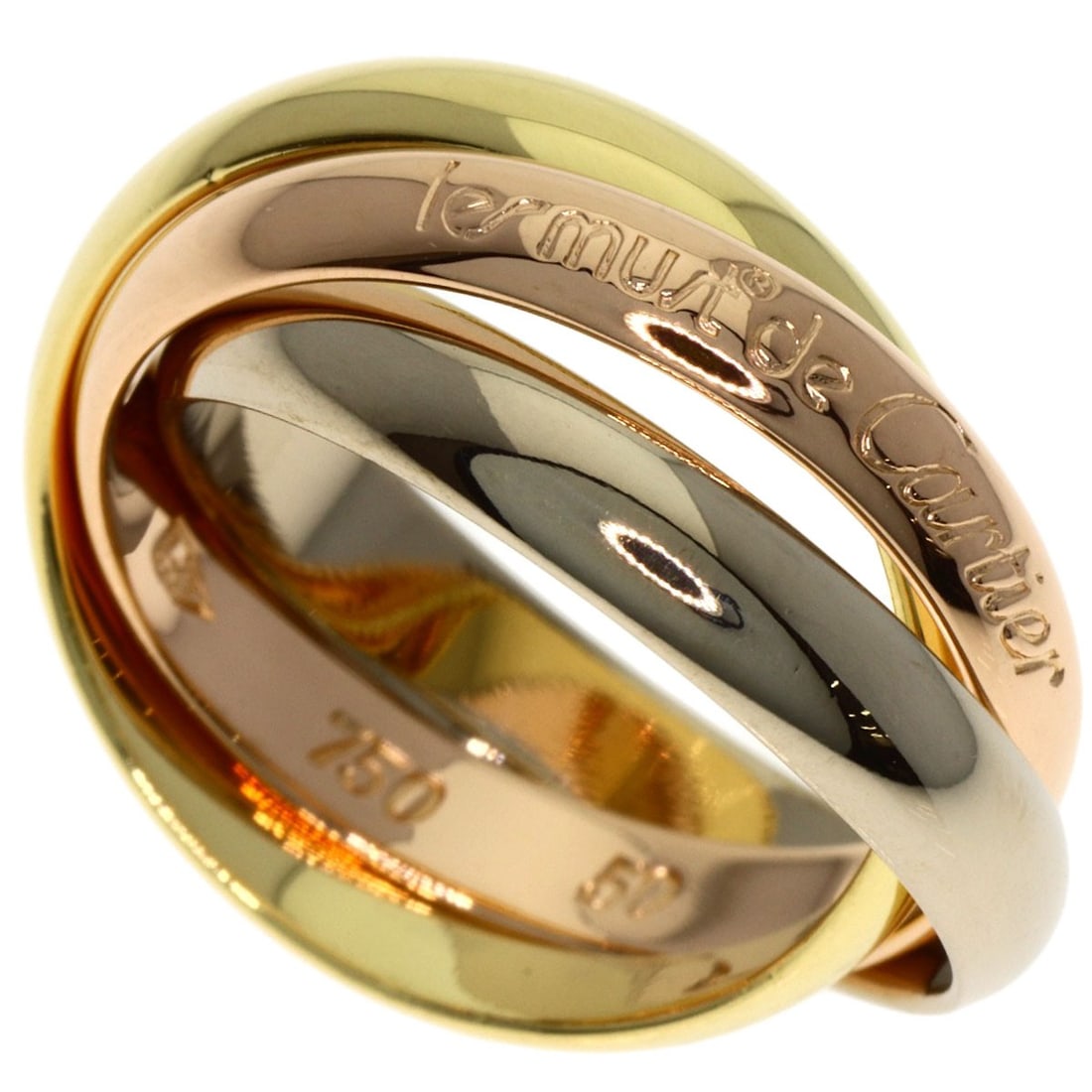 CARTIER Trinity #50 Ring K18 Yellow Gold 18K Pink Gold (1 of 10)