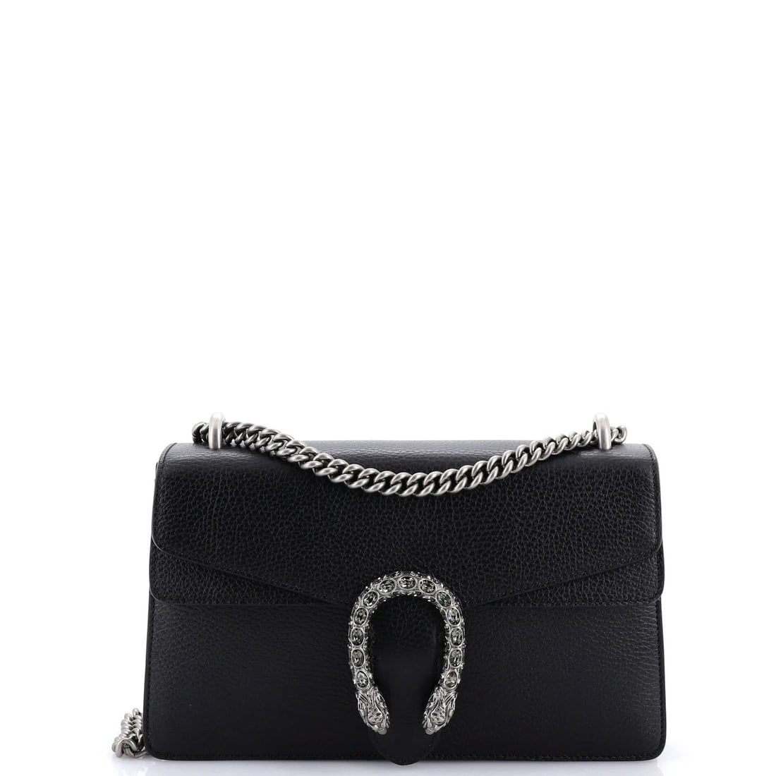 Gucci Small Dionysus Leather Bag: Gucci Small Dionysus Leather Bag Elevate your style with the iconic Gucci Small Dionysus Leather Bag, boasting sleek black leather exterior and neutral interior. With its signature interlocking GG log