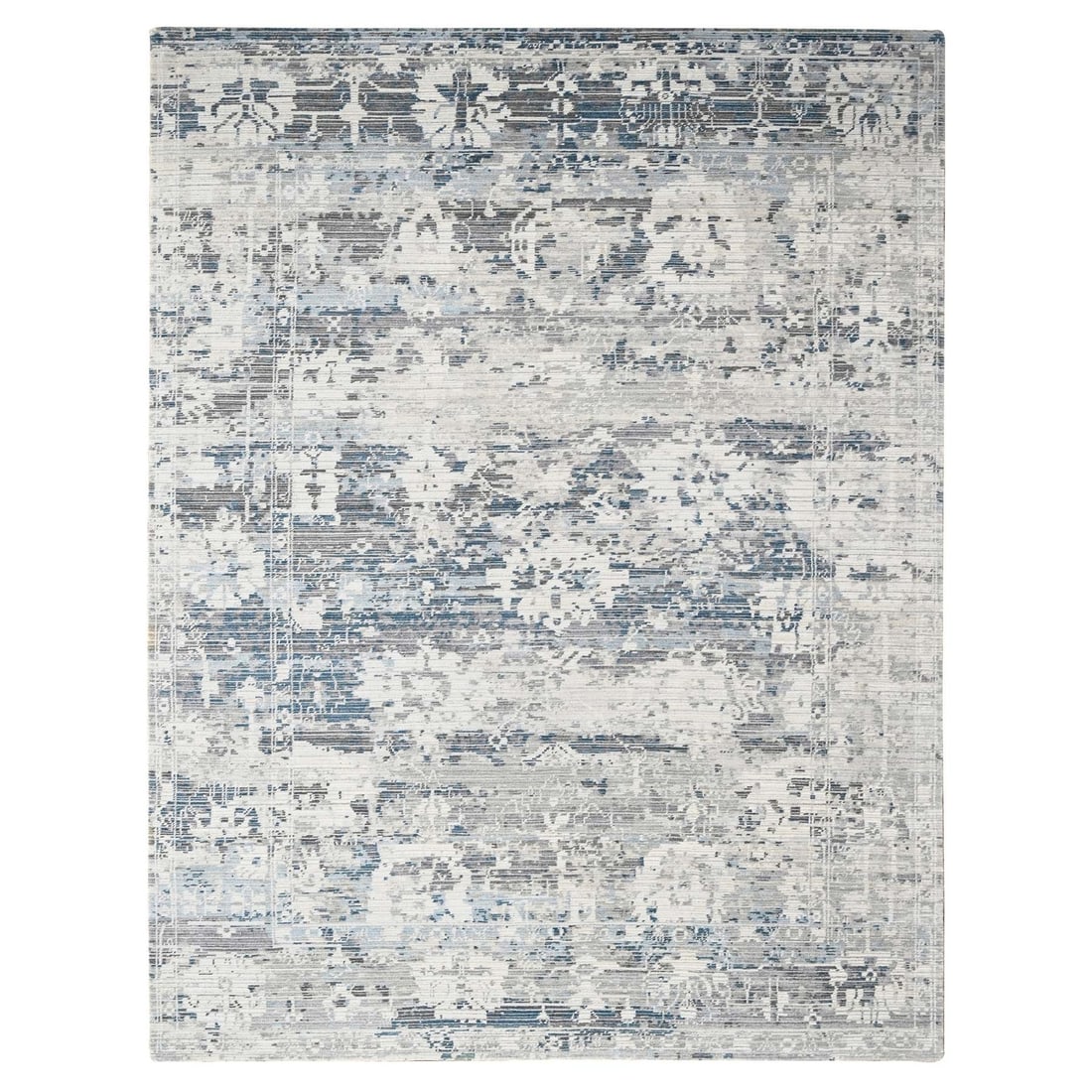 9'3"x12' Shadow White Hand Knotted Undyed Wool Nepali Oriental Rug (1 of 12)