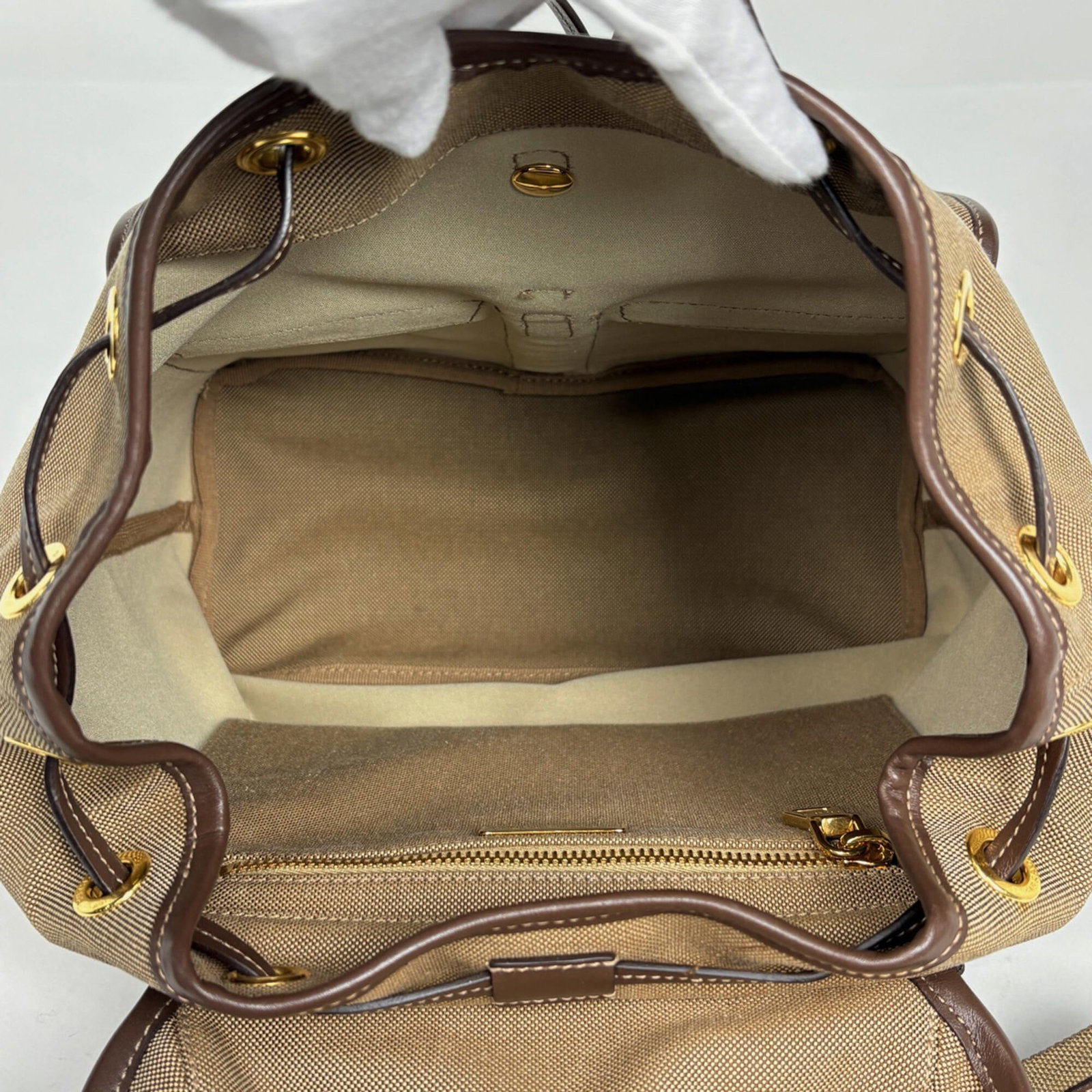 Canvas leather backpack by Prada - 8