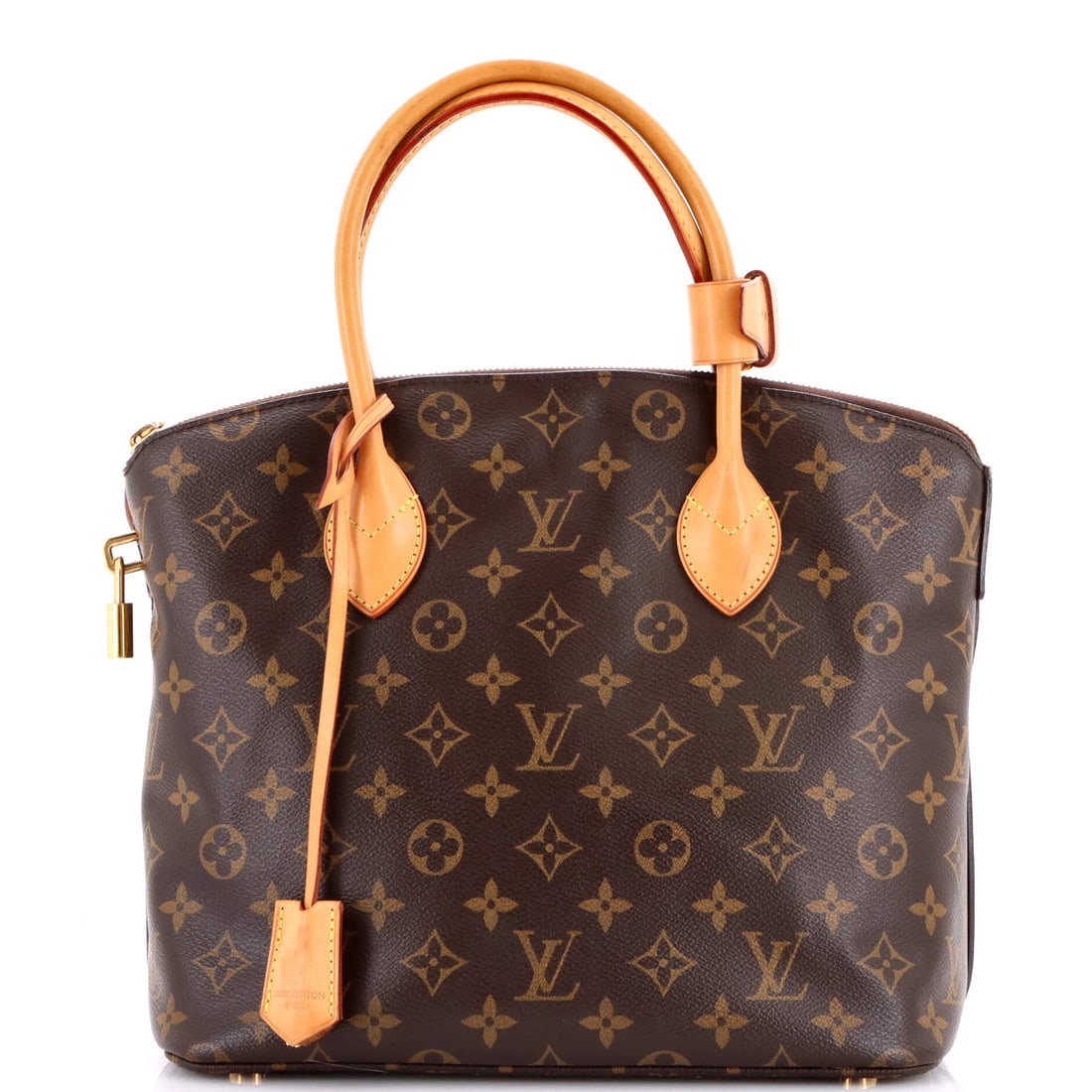 Louis Vuitton Lockit NM Handbag Monogram Canvas PM: Louis Vuitton Lockit NM Handbag Monogram Canvas PM Experience the timeless elegance of Louis Vuitton's iconic Lockit NM handbag, boasting a rich brown monogram canvas exterior and supple red leather i