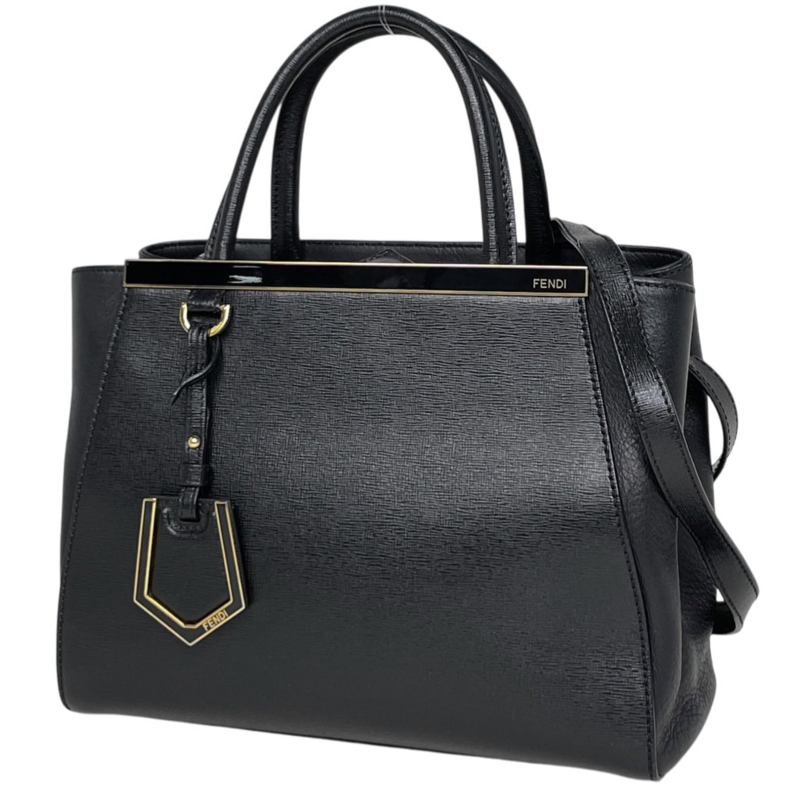 Fendi Leather Shoulder Bag: Fendi Leather Shoulder Bag A sleek and sophisticated black leather shoulder bag from Fendi, perfect for adding an air of luxury to any outfit. With its classic design and high-quality materials, this