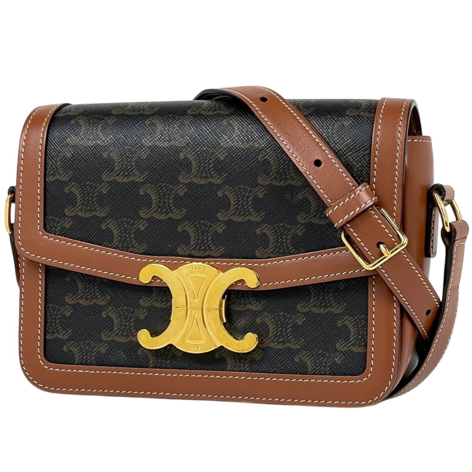 Celine Shoulder Bag Coated Canvas, Leather (1 of 14)