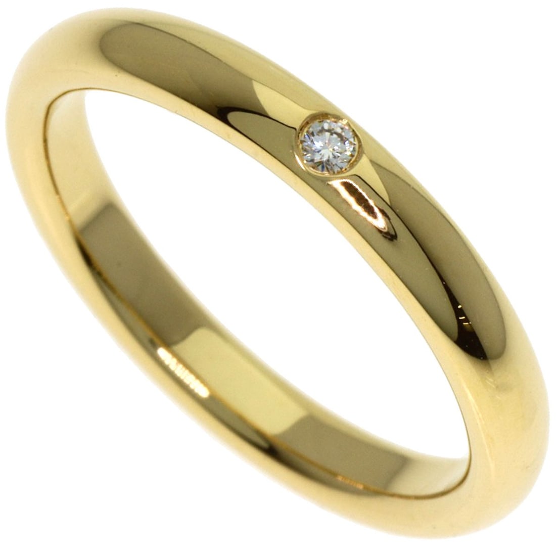 TIFFANY&Co. Stacking band 1P Diamond Ring K18 Yellow Gold (1 of 6)