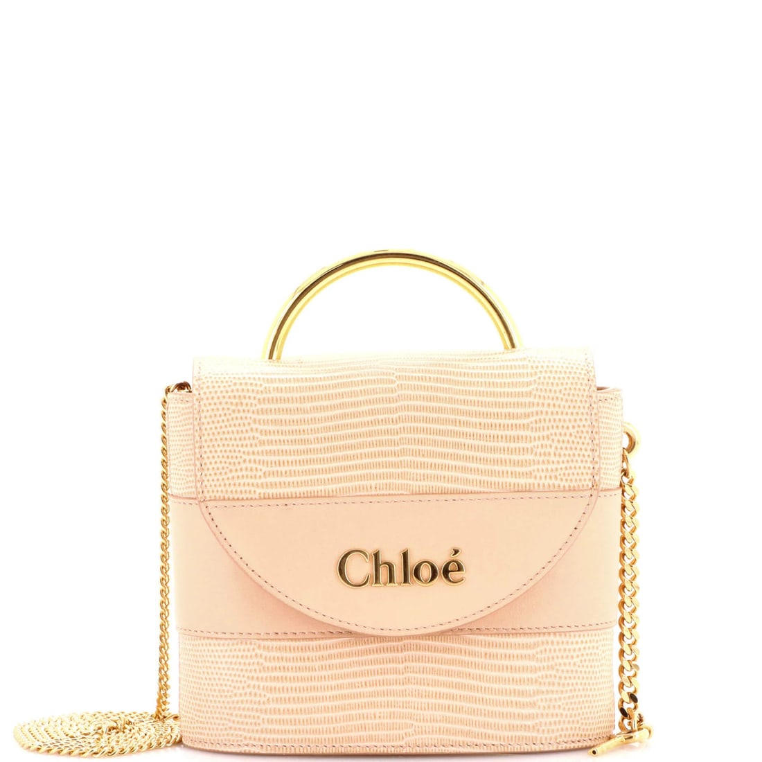 Chloe Aby Lock Small Embossed Leather Lizard Bag (1 of 7)
