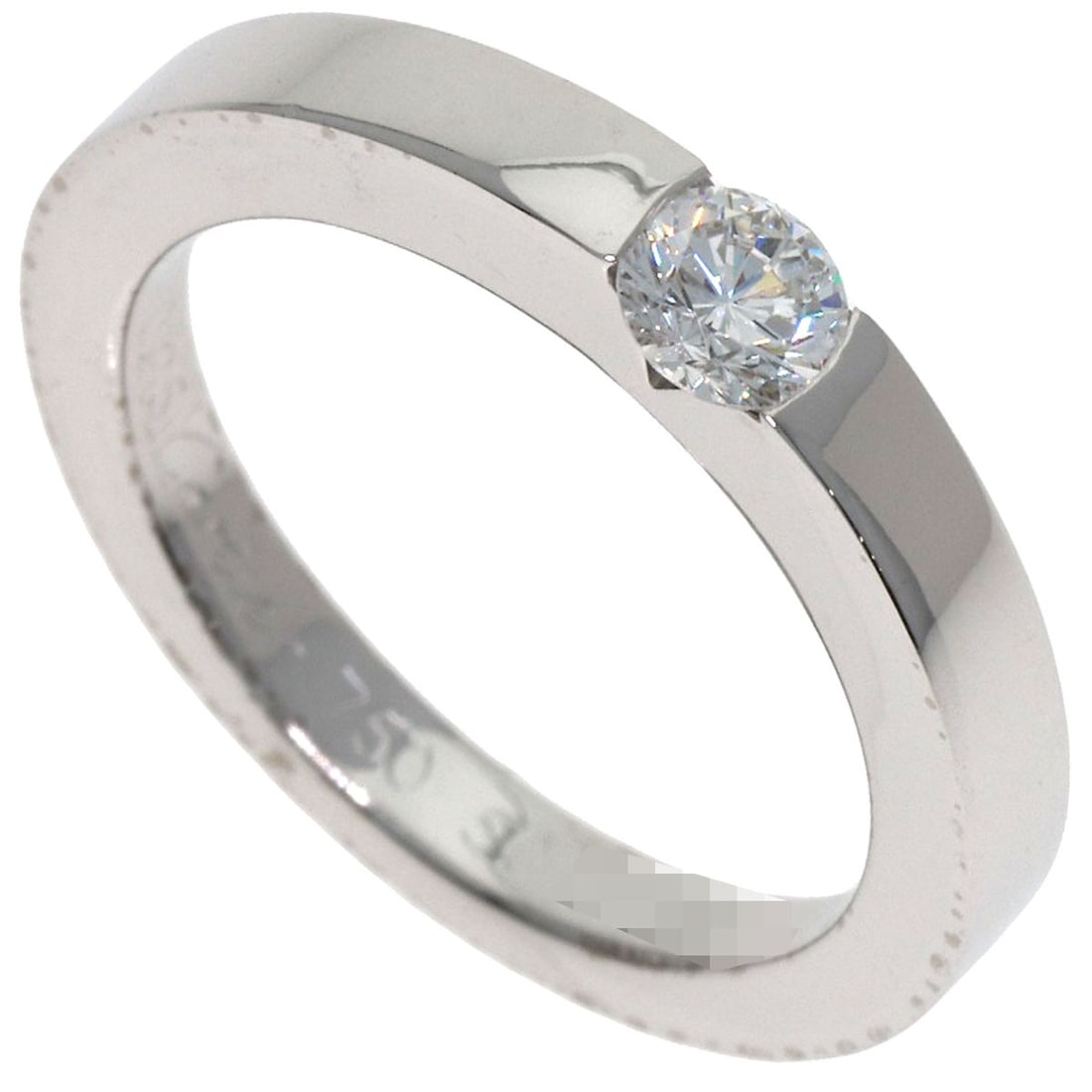 CARTIER Date with Diamond #50 Ring K18 White Gold: CARTIER Date with Diamond #50 Ring K18 White Gold Experience the timeless elegance of the iconic CARTIER Date with Diamond ring, crafted in 18k white gold and boasting a stunning D color diamond