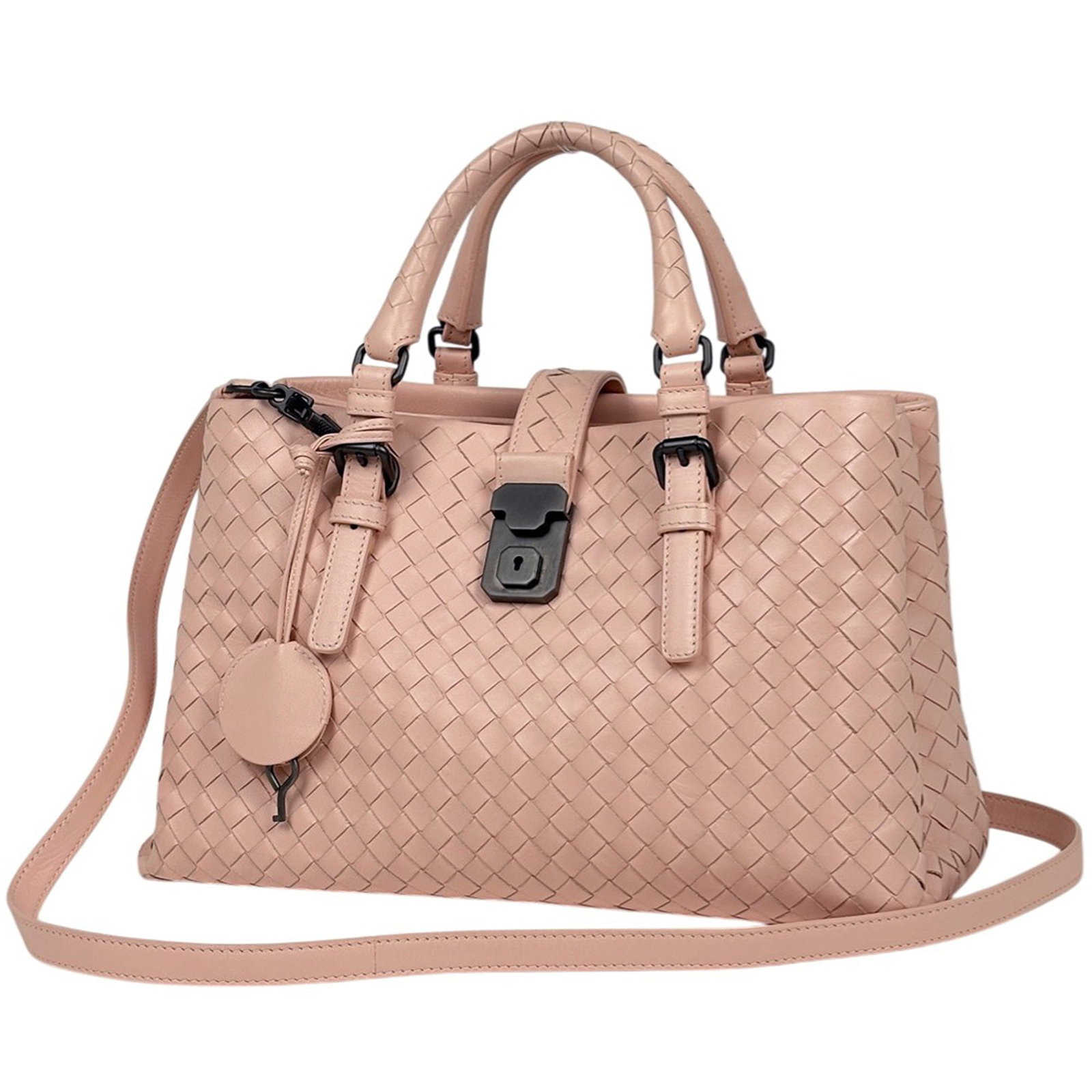Bottega Veneta leather shoulder bag: Bottega Veneta leather shoulder bag A timeless Bottega Veneta leather shoulder bag in soft pink, boasting classic Italian craftsmanship and exceptional quality. With its spacious interior and
