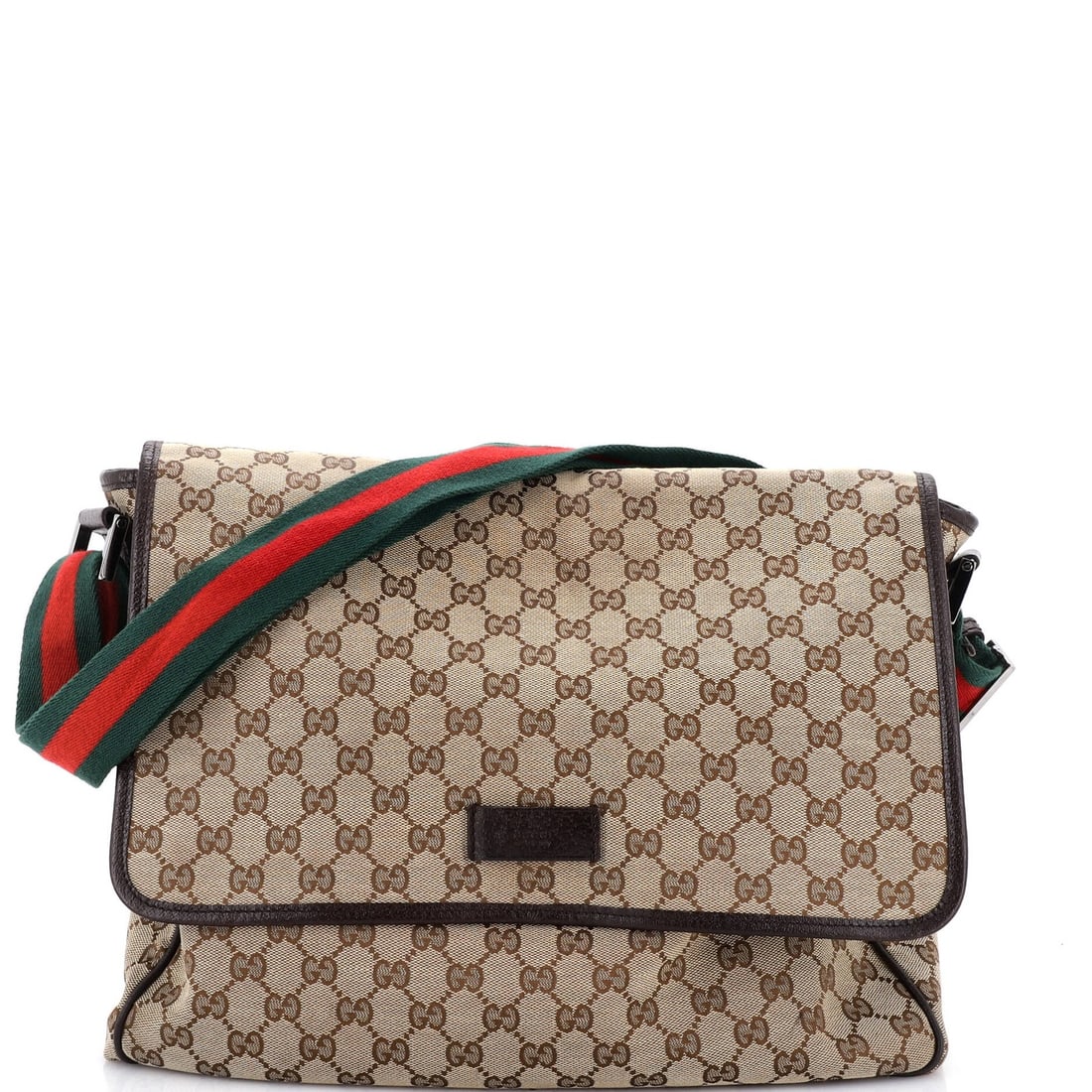 Gucci Web Strap Flap Messenger GG Canvas Medium (1 of 7)