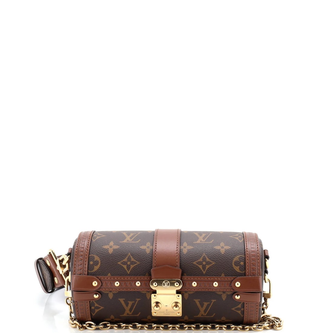 Louis Vuitton papillon trunk bag monogram canvas: Louis Vuitton papillon trunk bag monogram canvas A timeless Louis Vuitton Papillon Trunk Bag in rich brown monogram canvas, exuding classic elegance with its structured shape and signature LV logo.