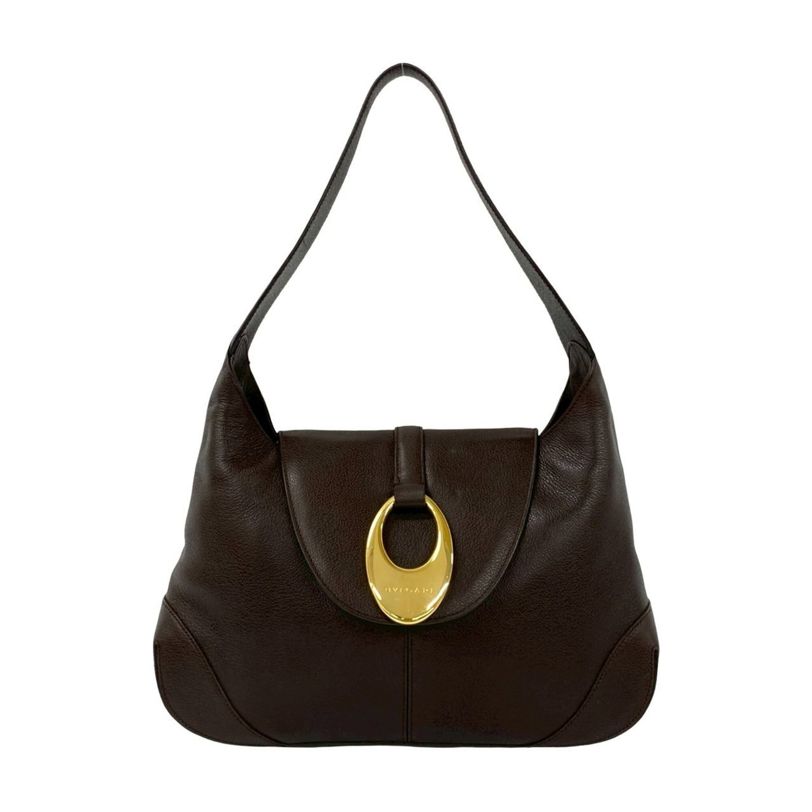 Bvlgari leather shoulder bag: Bvlgari leather shoulder bag A luxurious Bvlgari leather shoulder bag, perfect for adding a touch of elegance to your daily routine. With its rich brown color and classic design, this timeless tote