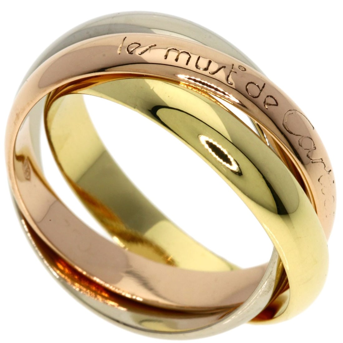 CARTIER K18 Yellow Gold 18K Pink Gold Trinity Ring (1 of 7)
