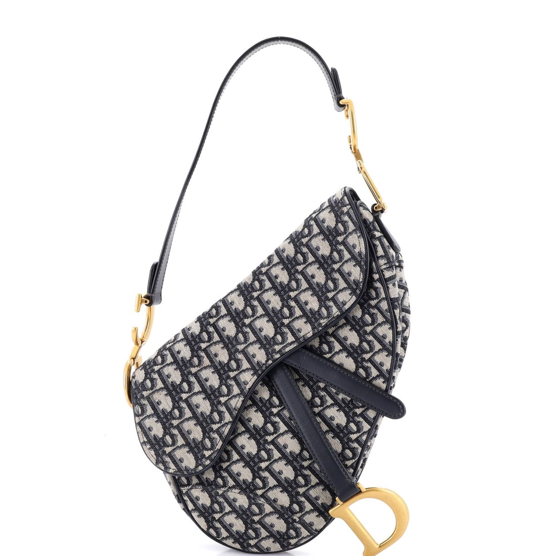 Christian Dior handbag canvas medium saddle oblique (1 of 8)