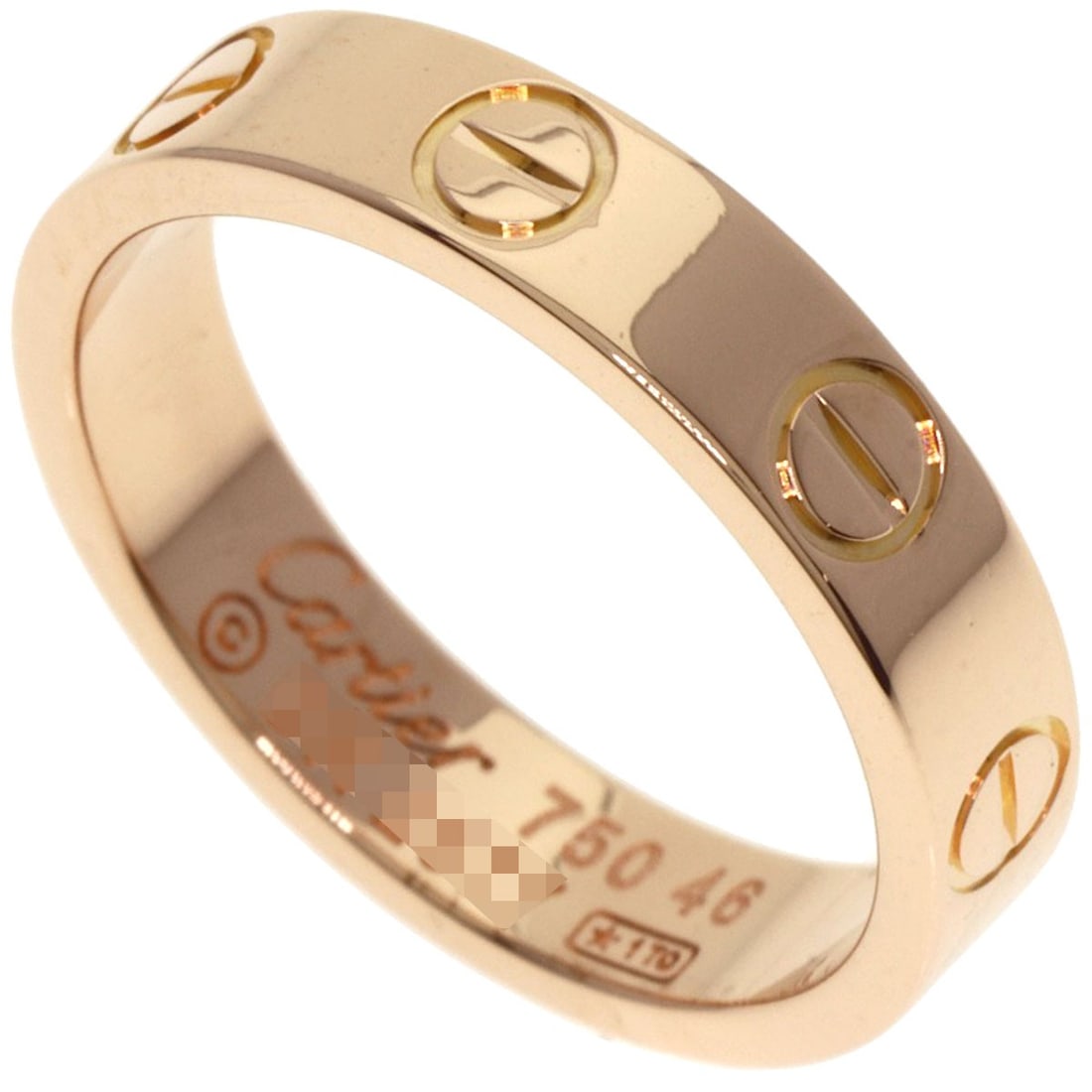 CARTIER Mini love ring #46 Ring K18 Pink Gold: CARTIER Mini love ring #46 Ring K18 Pink Gold A stunning miniature masterpiece from the iconic French luxury brand, Cartier's Mini Love Ring #46 is a delicate yet elegant accessory that exudes sophist