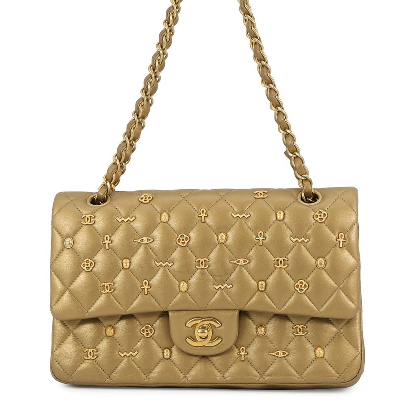 Chanel Leather Shoulder Bag: Chanel Leather Shoulder Bag A timeless piece from the iconic Chanel brand, this lambskin shoulder bag boasts sleek, elegant lines and premium leather construction. With its classic beige color and gol