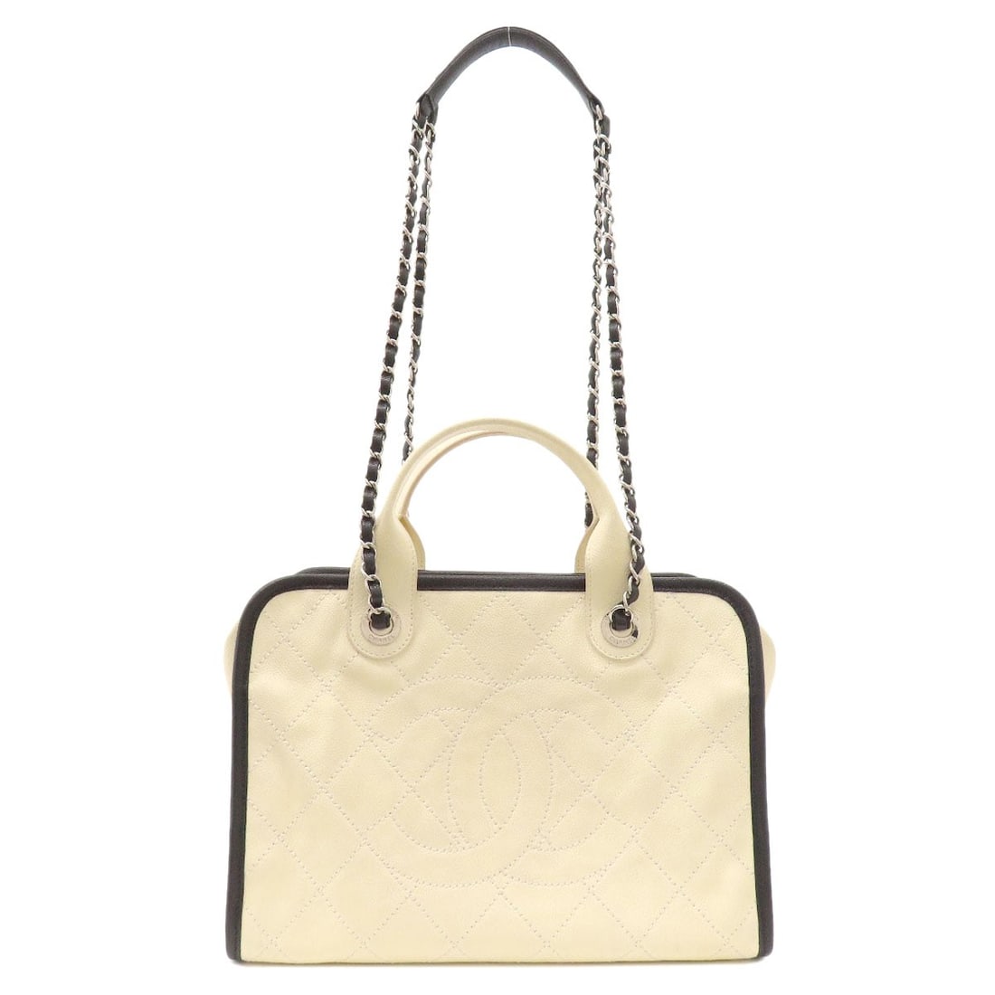 CHANEL COCO Mark 2WAY SilverHardware Tote Bag Grained Calfskin Skin (1 of 20)