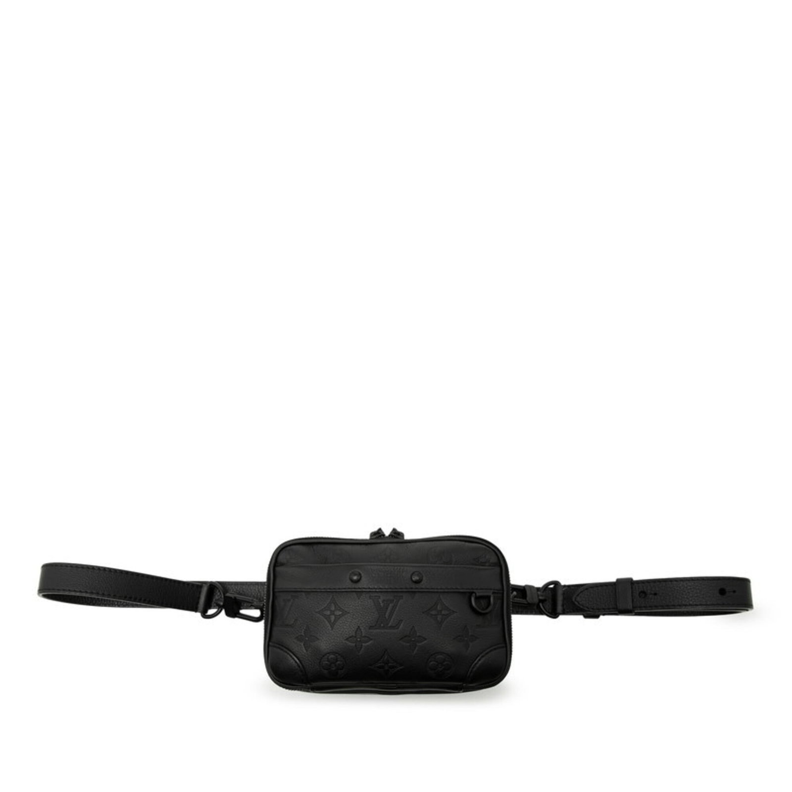 Leather Louis Vuitton Shoulder Bag: Leather Louis Vuitton Shoulder Bag A sleek and sophisticated shoulder bag from the iconic Louis Vuitton brand, this black leather tote boasts classic LV monogramming and a timeless design that exudes
