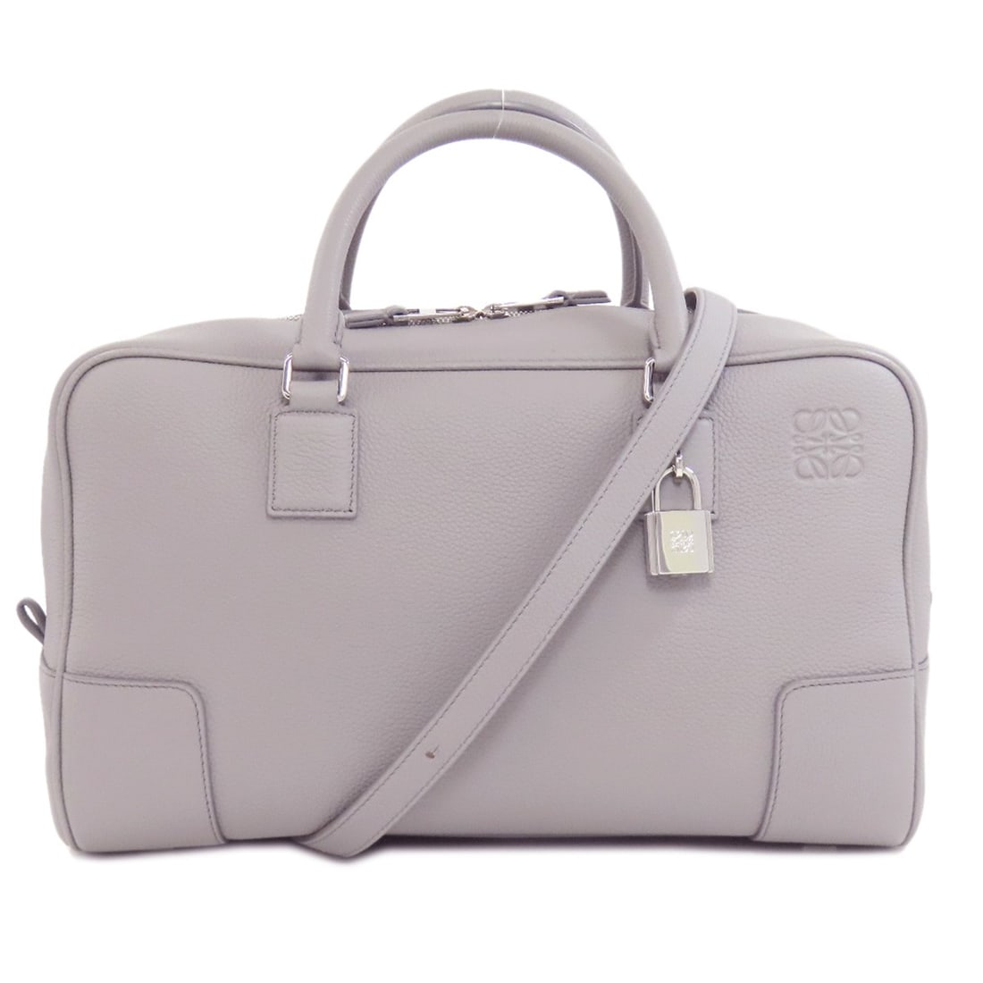 LOEWE Amazona 2WAY Handbag Calf: LOEWE Amazona 2WAY Handbag Calf The LOEWE Amazona 2WAY handbag is a timeless classic, boasting a sleek gray calf exterior that exudes sophistication and elegance. Its 2WAY design allows for effortless
