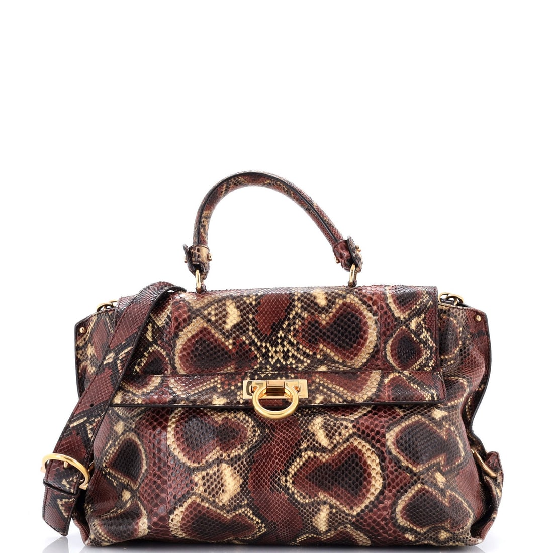 Salvatore Ferragamo medium satchel in python. (1 of 7)
