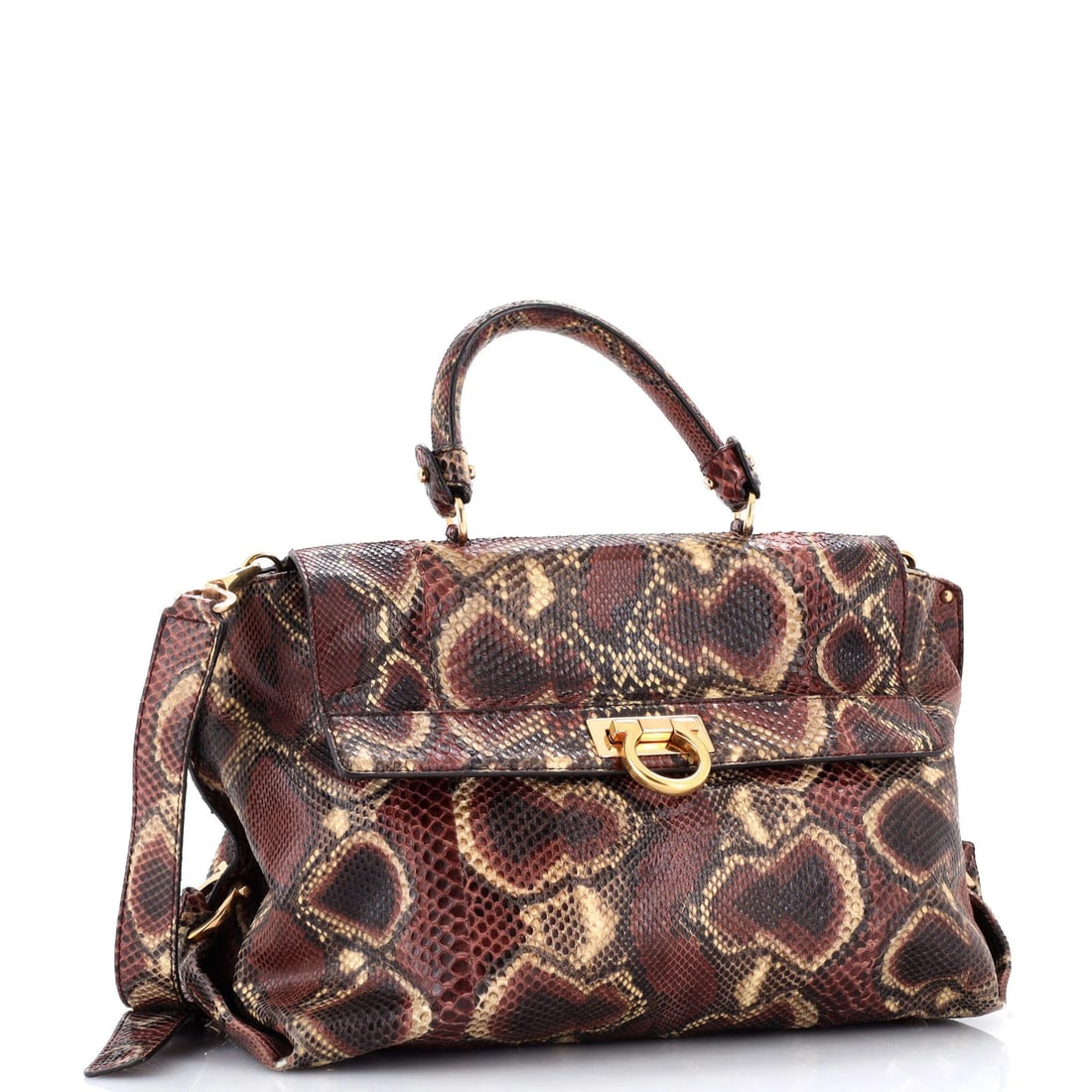 Salvatore Ferragamo medium satchel in python. - 2