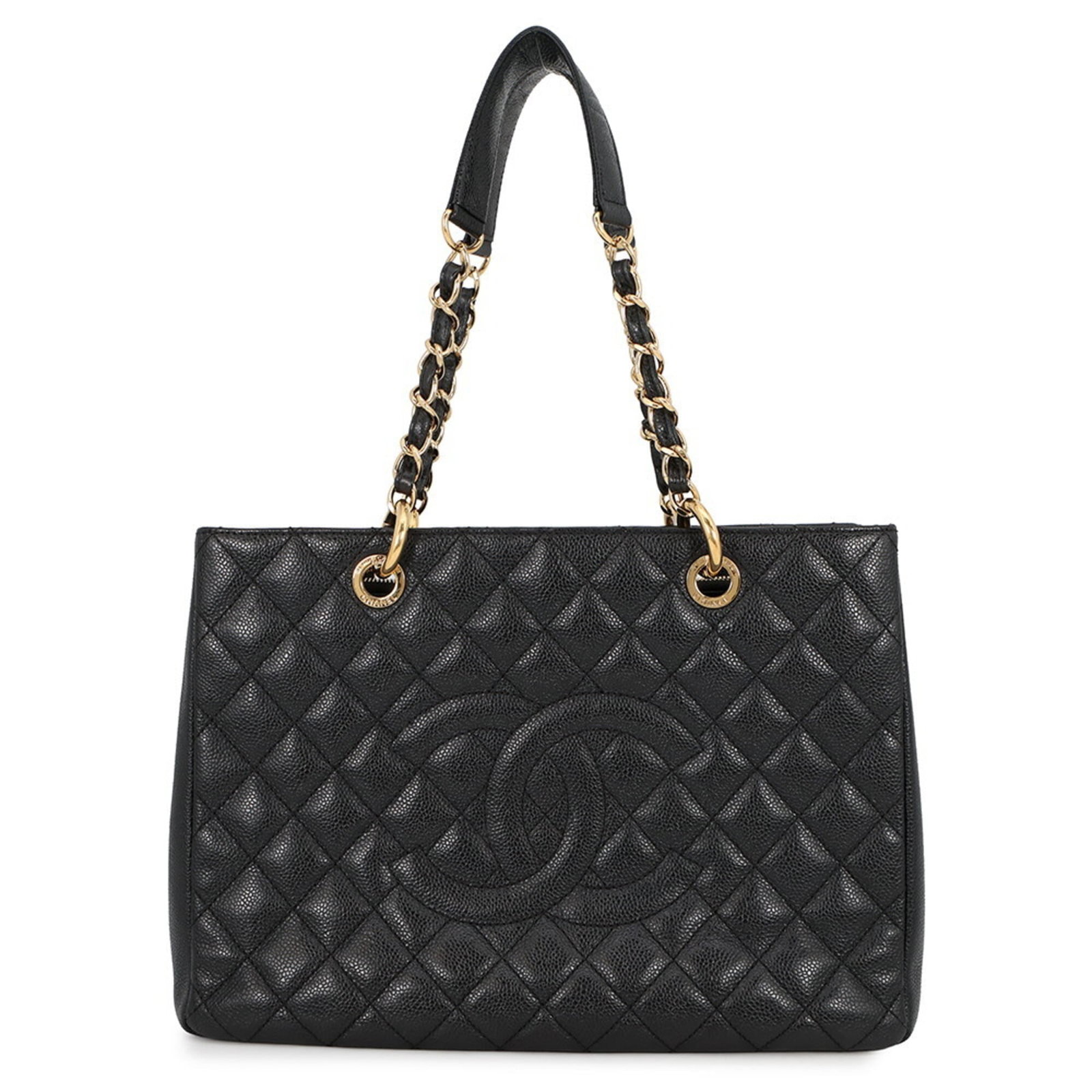 Chanel Shoulder Bag, Tote Bag Grained Calfskin: Chanel Shoulder Bag, Tote Bag Grained Calfskin A timeless Chanel shoulder bag, crafted from rich grained calfskin in sleek black, adds an air of sophistication to any outfit. With its classic design a