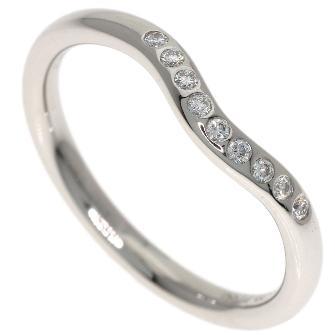 Tiffany Co platinum diamond curved band ring (1 of 12)